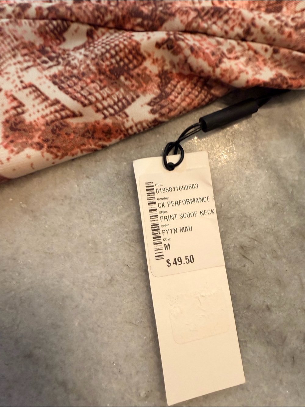 NWT Calvin Klein Performance Size M Pink Python Snake Racerback Active Tank Top - Picture 8 of 8